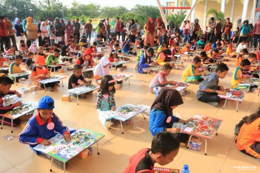 Peserta Lomba Lego Tingkat SD sempedan Hardiknas 2017 di Bengklis